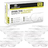 MaxProcision Bulk Packs Safety Glasses Over Eyeglasses - (ANSI Z87, Anti-Fog, Scratch-Resistant, UV Protection)