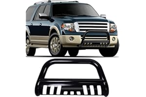 TINJO Bull Bar Front Bumper Grille Guard Replacement for 2004-2025 Ford F150, Heavy Duty 3" Steel Tube Pickup Truck Brush Push Bull Bar Skid Plate Fit for 2003-2017 Ford Expedition- Black