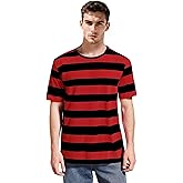 Zecmos Mens Stripes T-Shirts Casual Slim Fit Tshirts Striped Tees Top