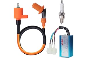 CNCMOTOK High Performance Racing Ignition Coil + Spark Plug A7TC + CDI GY6 50cc 125cc 150cc for 4-stroke Engines Scooter ATV Go Kart Moped Quad Pit Dirt Bike Cart