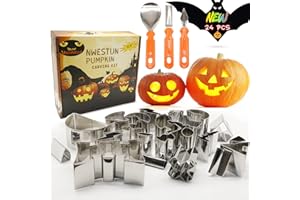 NWESTUN Pumpkin Carving Kit Halloween, Pumpkin Carving Tools for Kids, Safe & Easy & DIY Pumpkin Carving Set for Halloween Decoration Jack-O-Lanterns, Gift for Halloween (24Pcs)