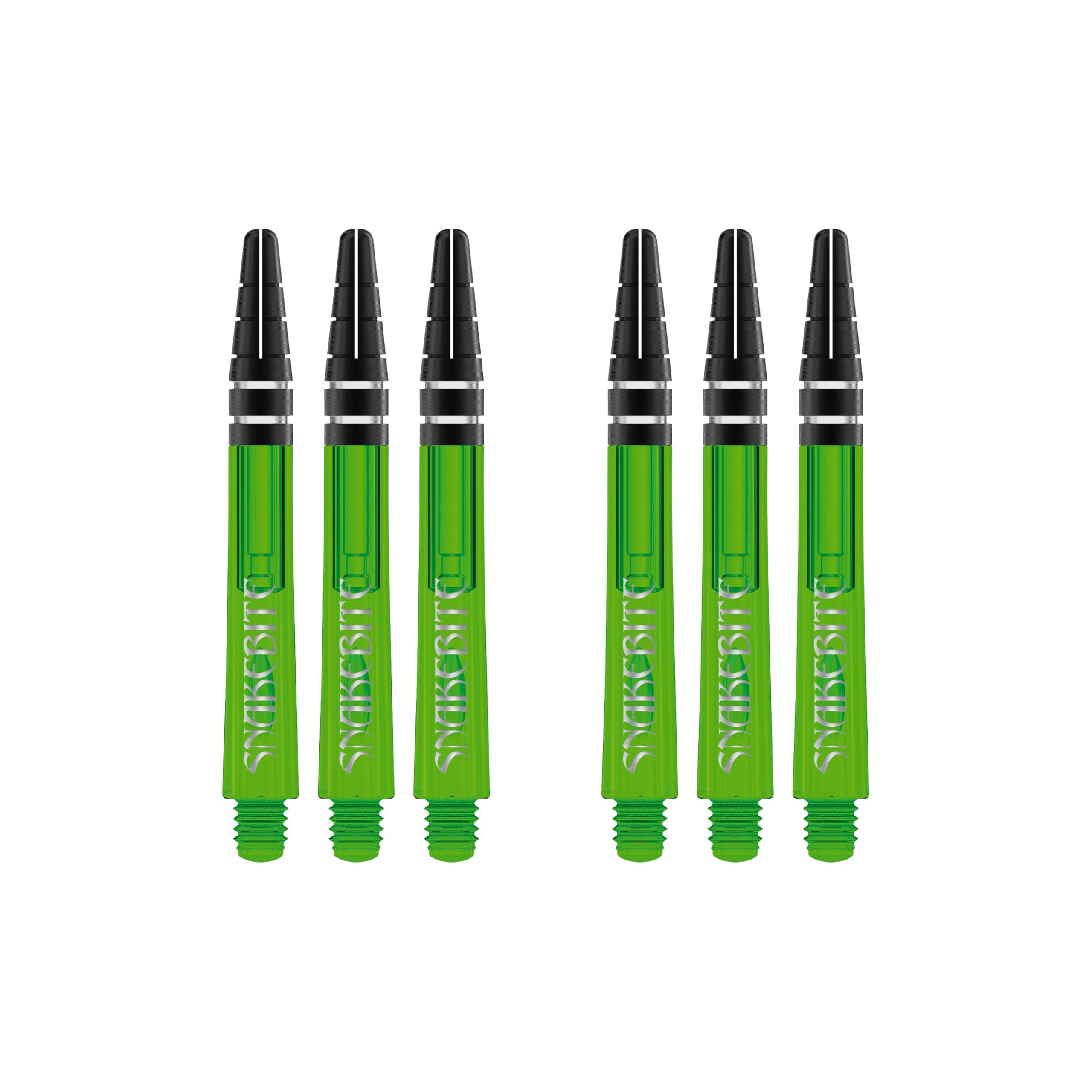 Red Dragon Peter Wright Snakebite Nitrotech Medium Green Stems - 2 sets per pack (6 stems in total)