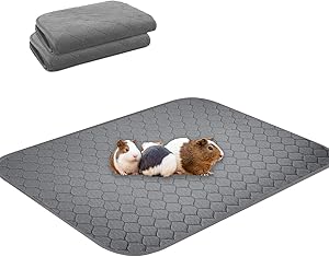 Snagle Paw 2 Pack Guinea Pig Fleece Cage Liners,Washable Guinea Pig Pee Pads,Non Slip Guinea Pig Bedding with Waterproof, Reusable,Great Absorbent Guinea Pig Mat for Small Animals