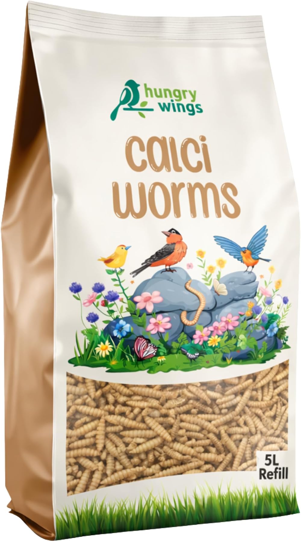 Hungry Wings Premium Wild Bird Food 5L Refill Calci Worms