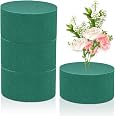 SupKing 4 Blocchi Di Schiuma Floreale Rotonda, 15,2 X 4,1 Cm, Per Fiori Freschi E Artificiali, Verde, Assorbente E Facile Da Tagliare