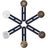 6 PCS Pants Extender Button, Luxiv Waistband Extender Buttons for Men and Women, Jeans Waist Expander Metal Buckle No Sew Buckle for Expander Jeans Pants Collar (2in)