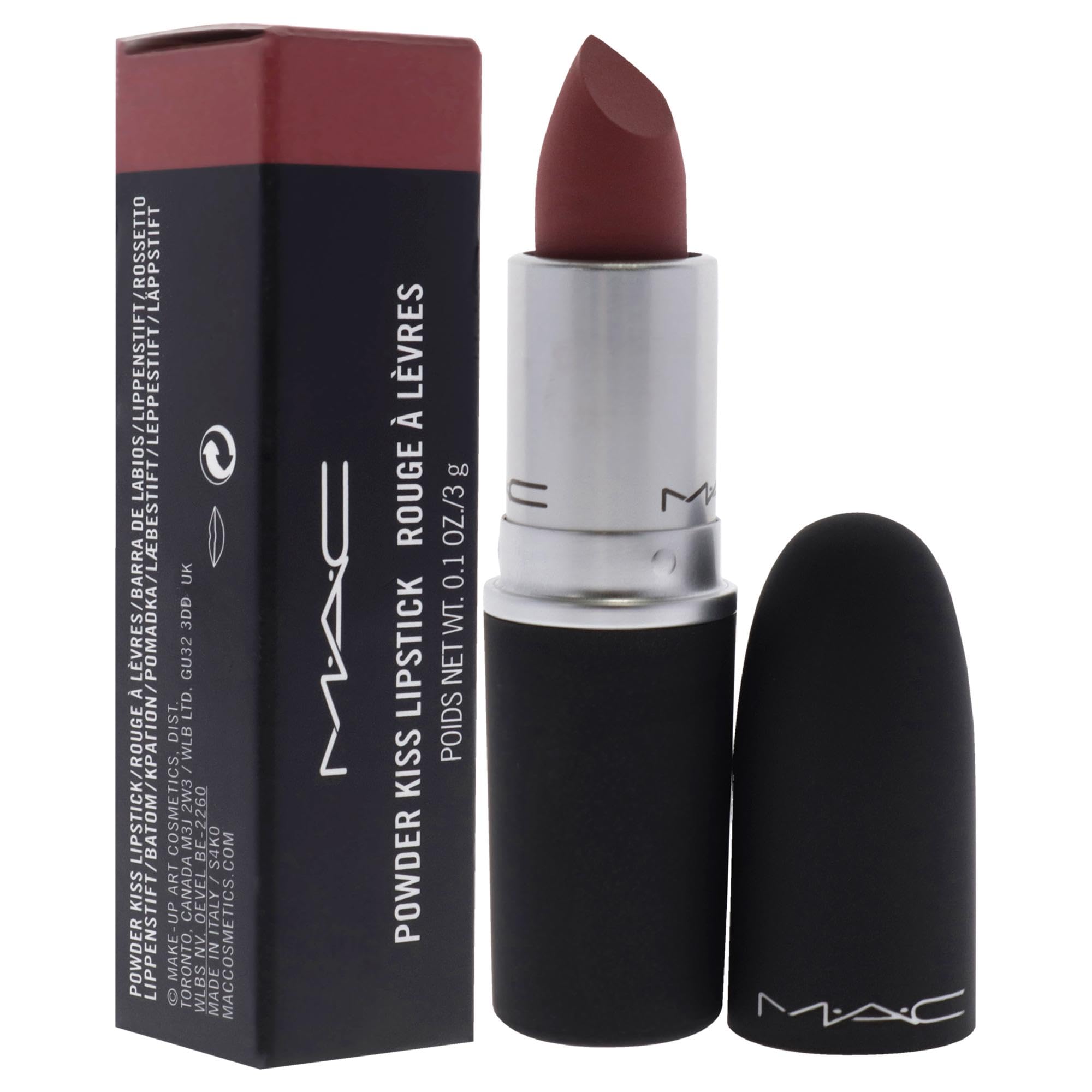 MAC Powder Kiss Lipstick - 930 Brickthrough for Women - 0.10 oz Lipstick