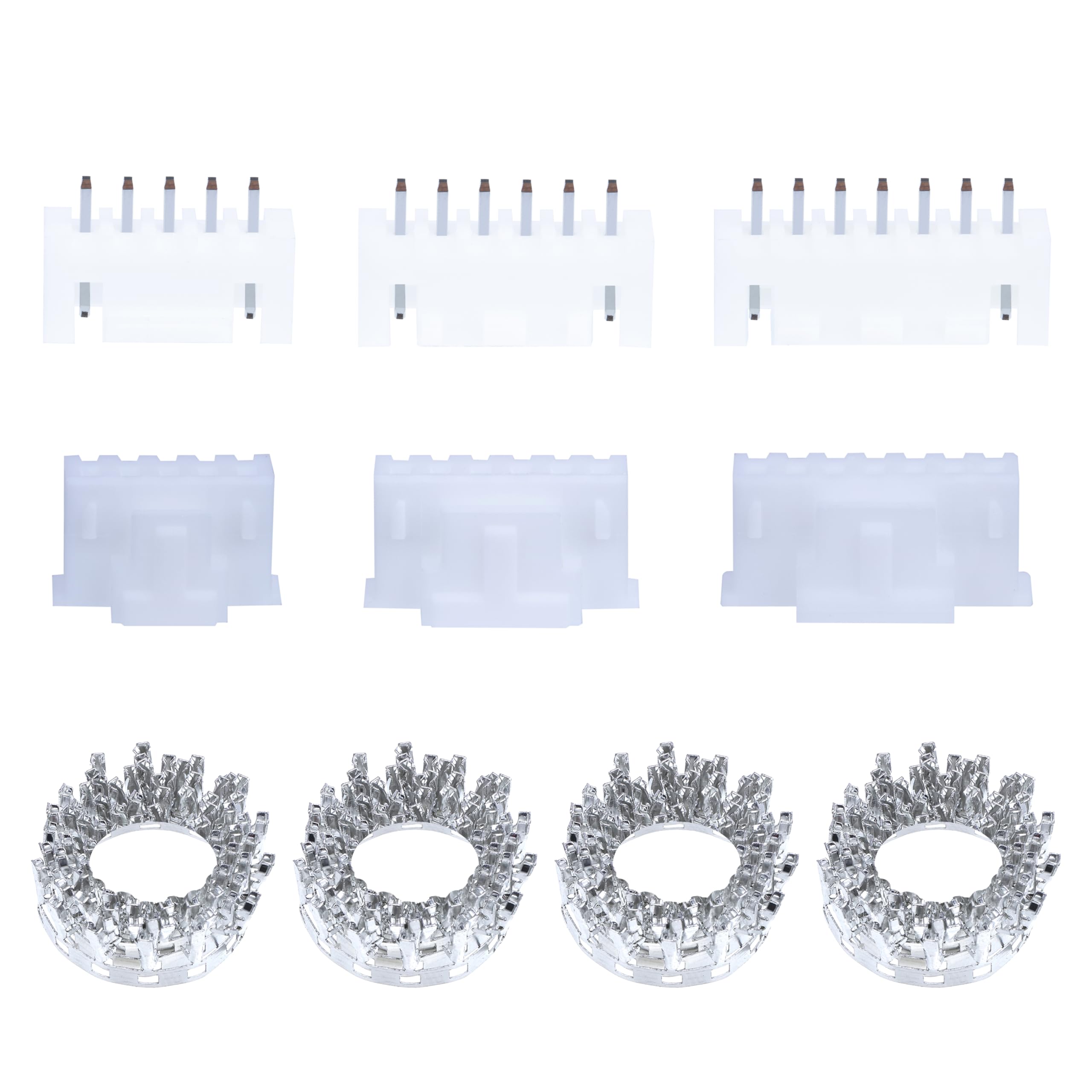 CQRobot JST XHB 2.54 mm Pitch 5-Pin/6-Pin/7-Pin Electronic Connector IC Male Plugs, Female Sockets Housing and T-Shaped Crimp Terminal Kit. 45 Sets/360 Pieces Wire-to-Board Adapter Cable Assembly.