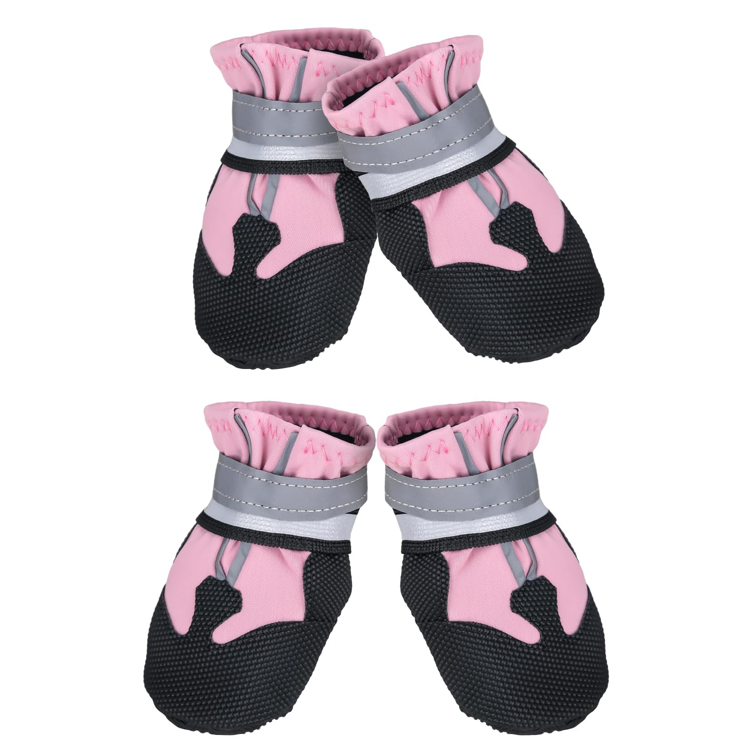 Avvrel Dog Boots for Injured Paws, Set of 4 Dog Shoes Dog Walking Boots with Adjustable Reflective Straps and Anti Slip Sole for Large Dogs (XXL, Pink)