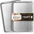 Aluminum Baking Sheet Set, 2 Pack Cookie Sheet Set, 18” x 13” Steel Baking Pan Set, Commercial Cookie Sheets for Baking Nonst