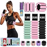 AMORIX Ankle Weights for Women Men, 3 Pairs Wrist Weights Set for Walking Running, 0.5LB/1LB/2LB Each Side Silicone Workout Weights for Gym Fitness,Jogging,Yoga,Strength Training,Physical Therapy