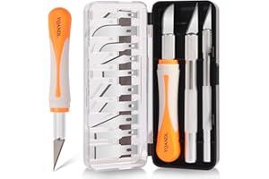 YQANDL 16-Piece Craft Knife Set: 3 Hobby Knives & 13 SK5 Blades - Professional Exacto Knife Set for DIY, Leather Craft, Pumpkin Carving