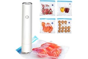 MERNEUO Food Vacuum Sealer, Portable Mini Vacuum Sealer for Food, for Food Preservation and Storage, Food Save Vacuum Sealer, with 5 Reusable Zipper Vacuum Bags
