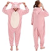COSUSKET Snug Fit Unisex Adult Onesie Pajamas, Flannel Cosplay Animal One Piece Halloween Costume Sleepwear Homewear