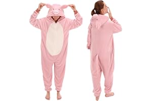 COSUSKET Snug Fit Unisex Adult Onesie Pajamas, Flannel Cosplay Animal One Piece Halloween Costume Sleepwear Homewear