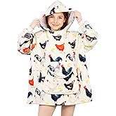 ZHIKU Chicken Wearable Blanket Hoodie Oversized Hoodie Sweatshirt Rooster Chicken Birthday