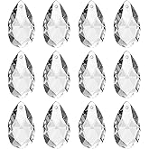 PATIKIL K9 Crystal Pendants Teardrop Beads, 12 Pack 28mm Chandelier Prisms Parts Hanging Beads DIY Lamp for Arts Crafts Decoration, Clear