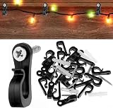 Jeffdad 20 Pcs Screw in Hooks for Outdoor String Lights Q-Hanger Light Clips view 6