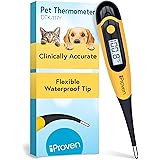 iProven Dog & Cat Thermometer for Accurate Fever Detection, Comfortable Flexible Tip, Waterproof Pet Thermometer, Fast Readin