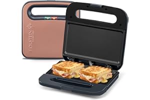 Holstein Housewares, 2-Sice Sandwich Griddle, Non-Stick Panini Press & Breakfast Sandwich Maker, Easy Clean Up. Perfect for Cooking Breakfast, Crispy Grilled Cheese, Savory paninis & Sandwiches