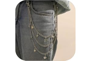 Vivian&CD Jean Chain Belt for Men&Women, Pocket Chain Goth Punk Chain Belt Chain Layered Chunky Pants Chain and Vintage Hip Hop Wallet Chain Jewelry Accessory for Women Men