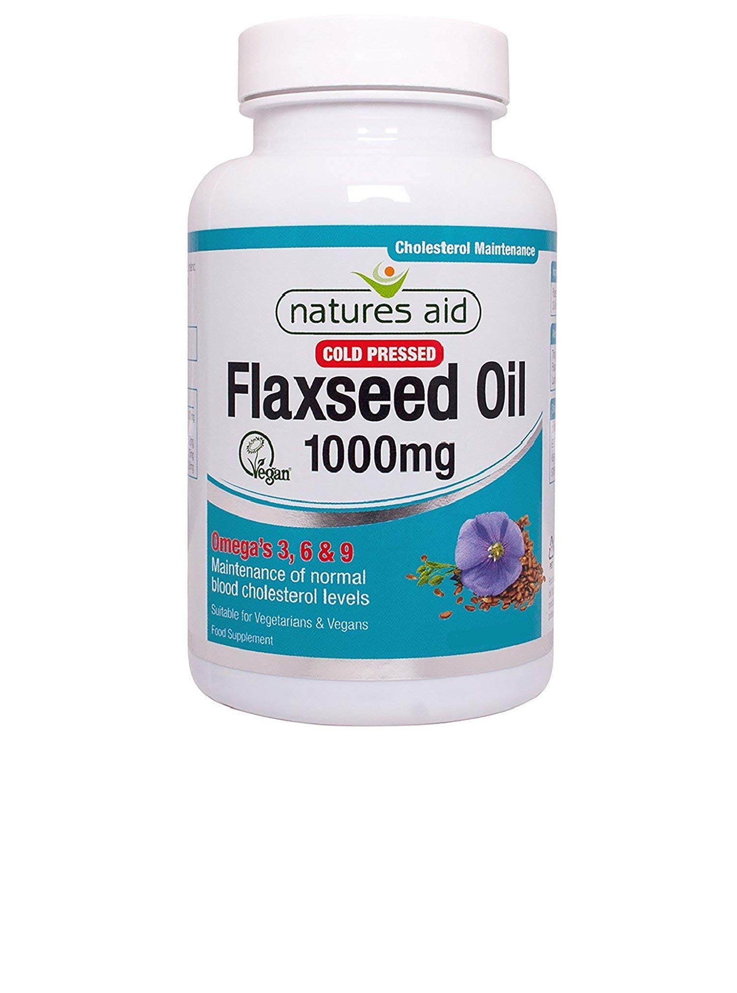 Natures Aid Flaxseed Oil 1000mg Cold Pressed 135 Caps