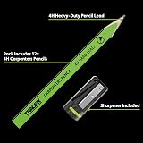 Tracer 4H Hard Lead Carpenters Pencils 12 Pack with Sharpener view 2