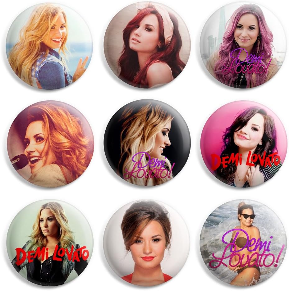 Demi Lovato Pinback Buttons Pin Badges 1 Inch (25mm) - Pack of 9