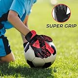 BEAST RAGE Kids Goalkeeper Gloves Youth Size 4 Red Dual Wrist Support view 5