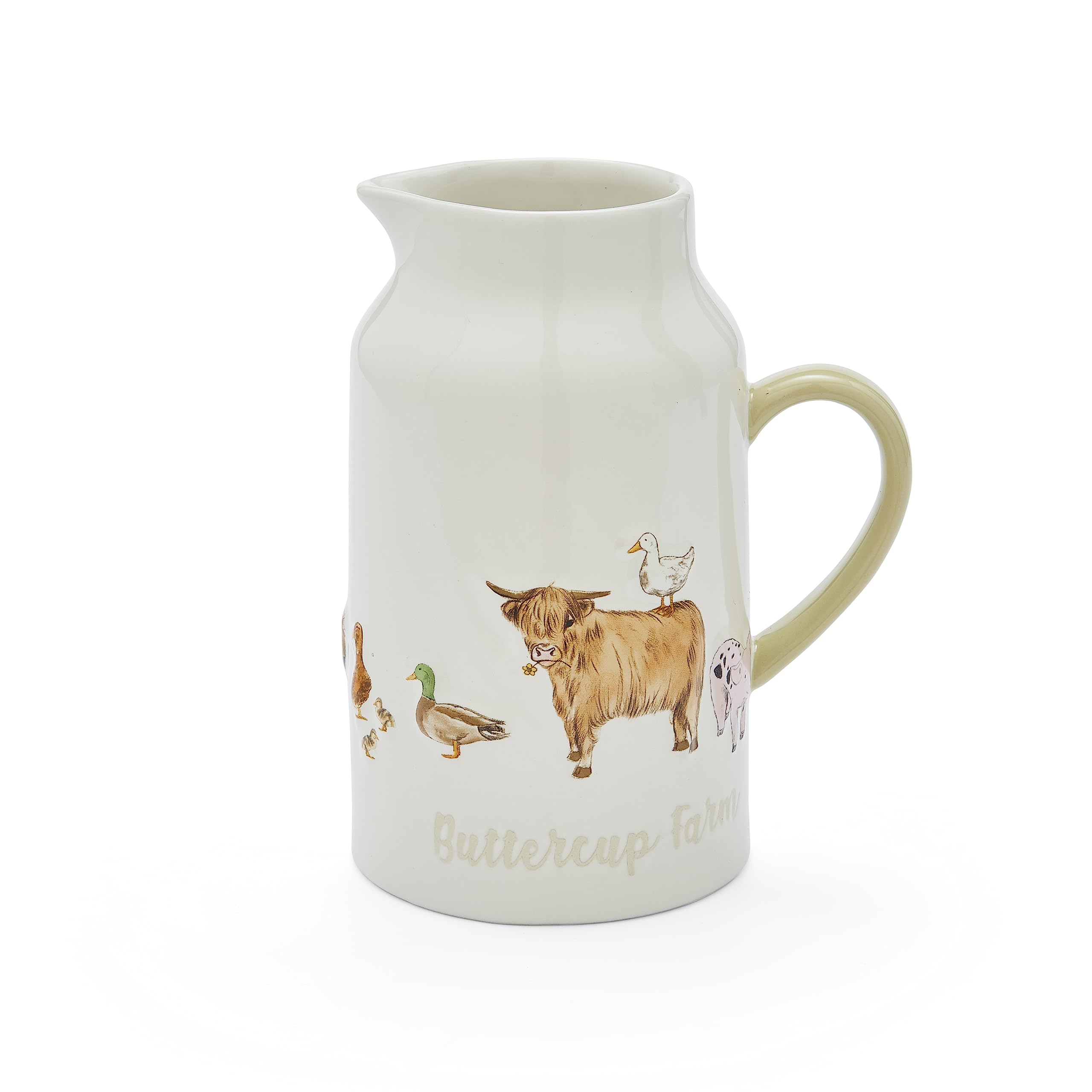 Cooksmart British Designed 1 Pint Milk Jug | Ceramic Milk Jug for All Type of Kitchens | Traditional Ceramic Jug for Milk or Cream - Buttercup Farm — image 1