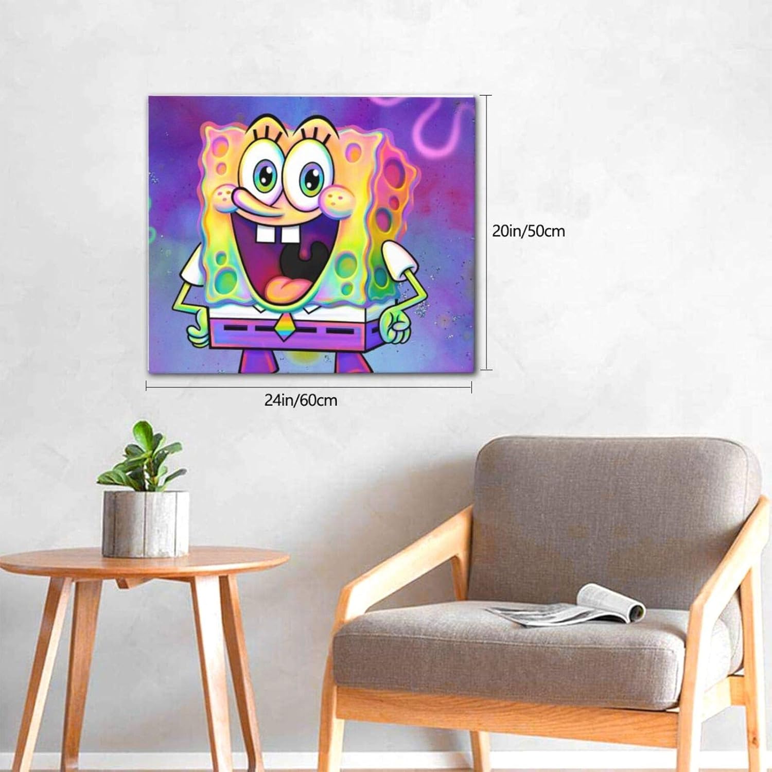 Amazon スポンジ ボブ 1 人気 絵画家 インテリア絵画 風景画 装飾画 部屋 リビングルーム 個性 壁飾り ソファの背景絵画 壁掛け おしゃれ ギフト 軽くて取り付けやすい パネル ポスター ウォールステッカー オンライン通販