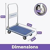 Move It 150kg Heavy-Duty Folding Platform Trolley Blue with 4 Wheels view 3