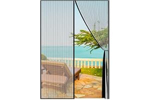 JIA XI Magnetic Screen Door - Fit for Door Size:36 x 82 Inch, Screen Itself Size:38"x83", Hands Free Mesh Partition,Heavy Duty Curtain Keeps Bugs Out, Frame Hook & Loop, Pet and Kid Friendly