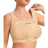 CYDREAM Front Closure Wireless Bras for Women No Underwire Full Coverage Post Surgery Compression Support Band Back Smoothing