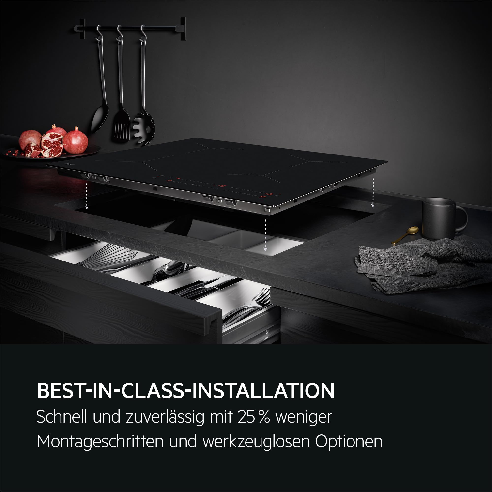 AEG Induktionskochfeld Autark 60 cm, Made in Germany, 4 Flex-Kochzonen mit kratzresistenter SaphirMattSE-Oberfläche, Bräterzone für mehr Flexibilität, Powerfunktion,Timer, Rahmenlos, Touch, TO64IC0FIT 8