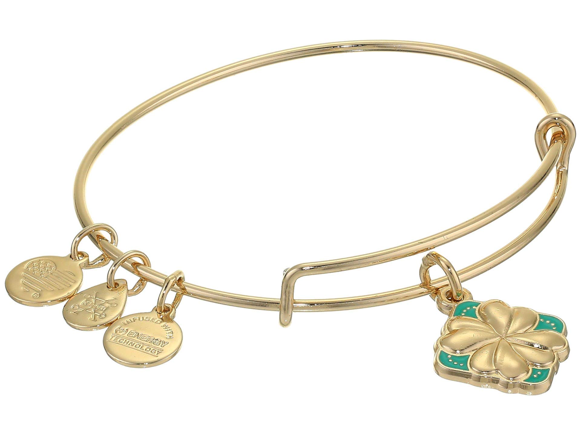 Alex and Ani Color Infusion Brazalete Oro/Trébol de cuatro hojas Talla única, Oro brillante (A20EBSP03SG)