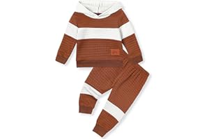 Latnnut Toddler Baby Boy Clothes Fall Winter Outfit Long Sleeve Patchwork Hoodie Sweatshirt and Jogger Sweatpants Sweatsuit