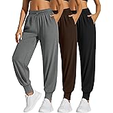 Oakgarden 3 Pack Women's Sweatpants Jogger High Waisted Drawstring Athletic Running Yoga Workout Pants with Pockets