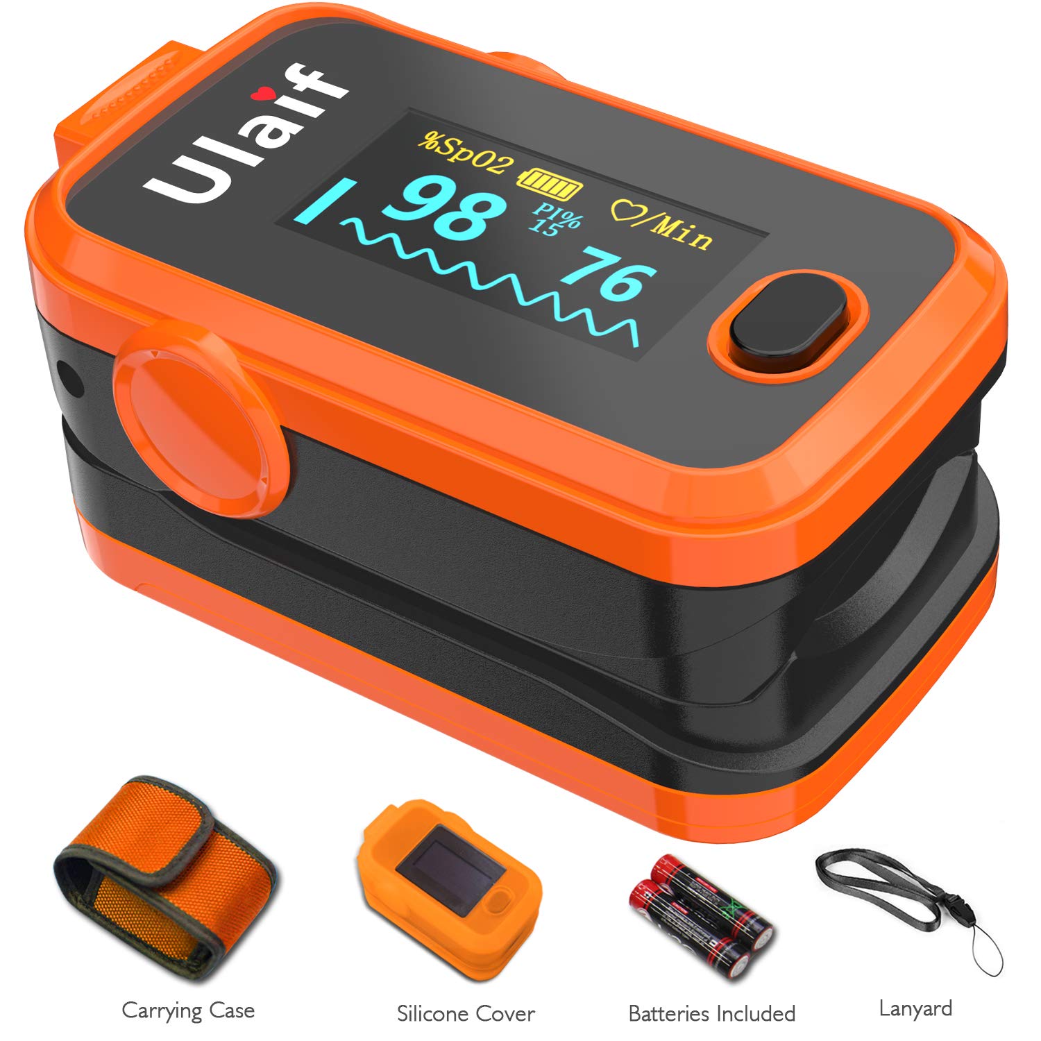 Ulaif Fingertip Pulse Oximeter With OLED Display Portable Oximetry