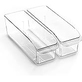 BINO | Plastic Storage Bins, Small | THE CURVE COLLECTION | Multi-Use Organizer Bins | Storage Containers Kitchen, Pantry and Home Organization | Fridge Organizers | Pantry Organization and Storage