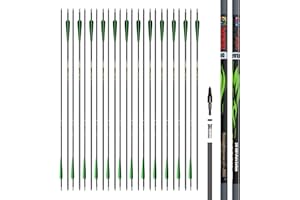 sanlida 24 PCs, 100% Pure Carbon, 0.001"/0.003"/0.006" Straightness, Dragon Flagship 24T Pure Carbon Hunting Arrows for Compound Bow, Professional Standard Hunting Arrows with Removable Tips