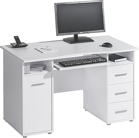 Lisel De Computertisch Schreibtisch Maja In Icy Weiss 120x75x67cm Pc Tisch Amazon De Kuche Haushalt Wohnen