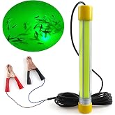 Underwater Fishing Light 30000 Lumens 12V 50W LED Submersible Fishing Light Green Night Fish Attracting Light Waterproof Fishing Bait Finder Attractants Boat Lamp for Squid Shrimp Snook Crappie