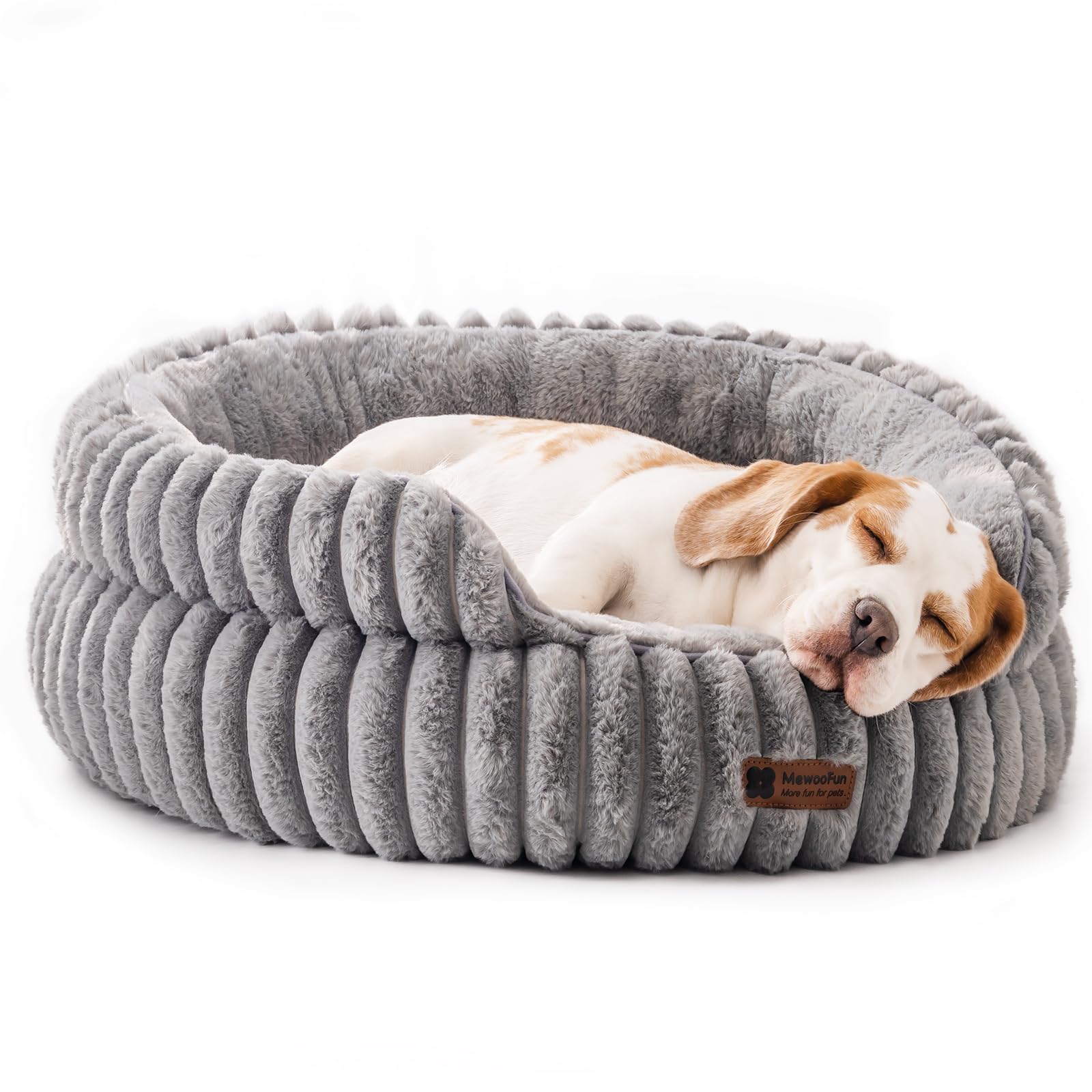 Photo 1 of MEWOOFUN Dog Bed for Medium Dogs, Washable Large Cat Beds for Indoor Cats, Donut Pet Bed for Dogs and Cats with Anti-Slip Bottom (Grey, 27"x27"x10")