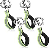 Tellegloww 4 Pcs Scba Mask Quick Release Clip Shackle with Reflective Handle Firefighter Accessories Tools Marine Grade 316 Stainless Steel Fixed Snap Shackle Lanyard for Rigging Boating Sailing