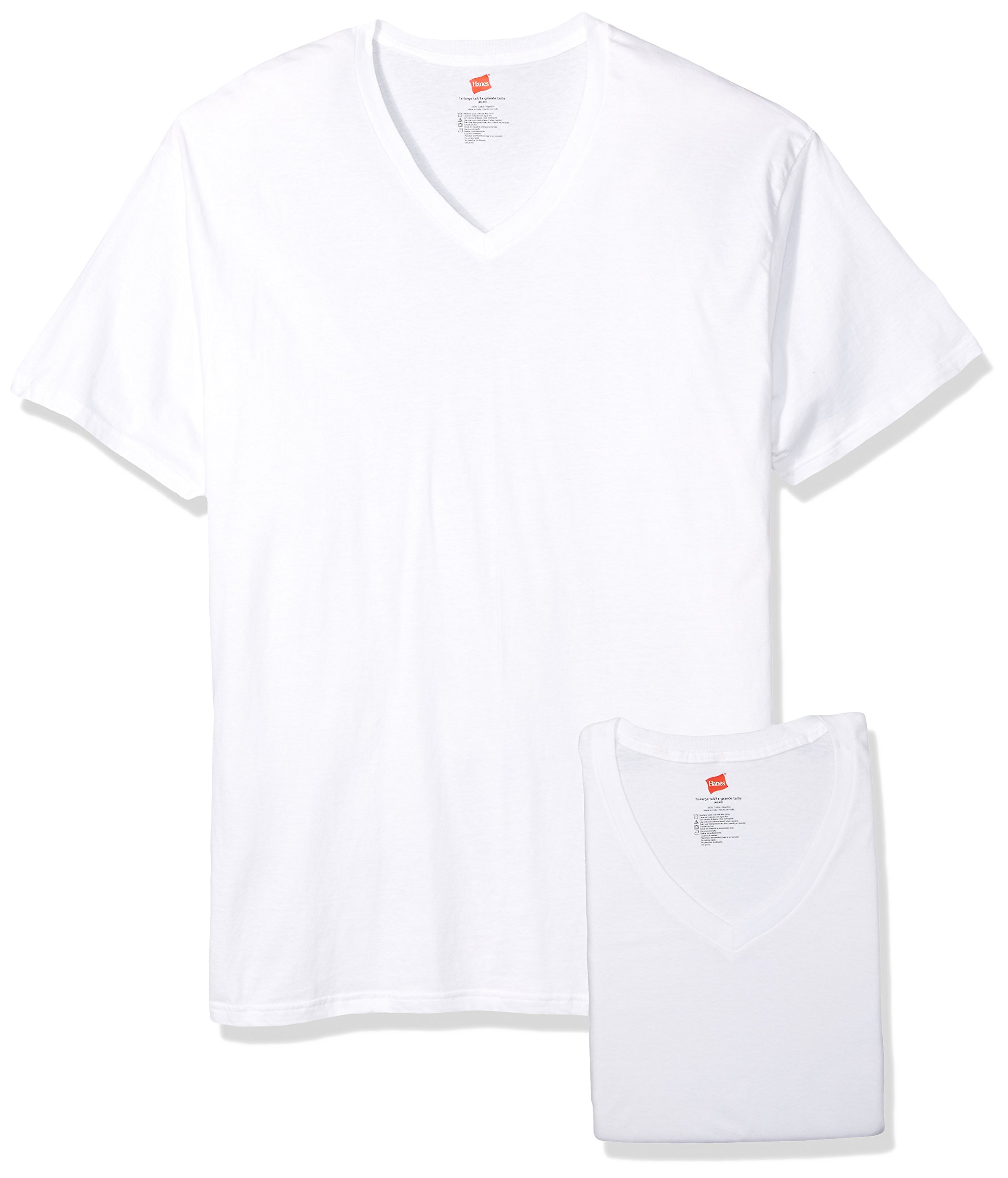 byHanes Hanes Men's Big and Tall VNeck Undershirt 3Pack 115hnt (White, Large Tall) W Jacket