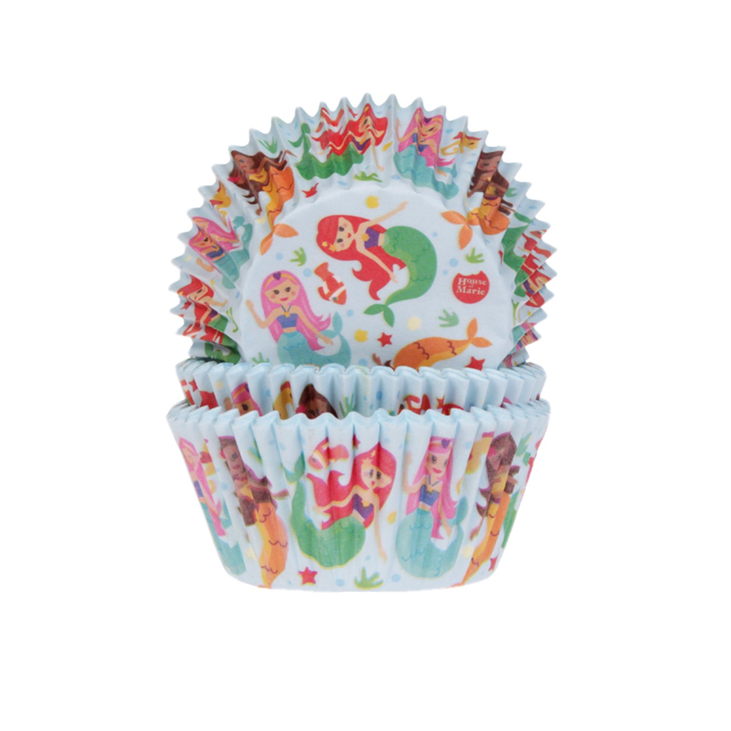 House of Marie 50 Muffinförmchen Meerjungfrau | Mermaid | Sommer | aus Papier