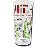 Catstudio Drinking Glass, Massachusetts Institute of Technology Glass Cup for Kitchen, 15oz Dishwasher Safe Tumbler MIT Alumni