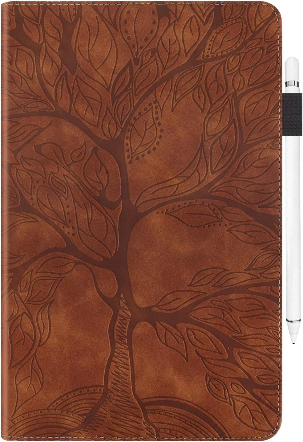 CaseFun Case for Huawei MatePad T10S T10 2020 tablet Slim PU Leather Life Tree Pattern Flip Wallet Stand Cover Anti Slip with Pencil Card Holder,Huawei MatePad T 10S/T 10 Brown - Image 5