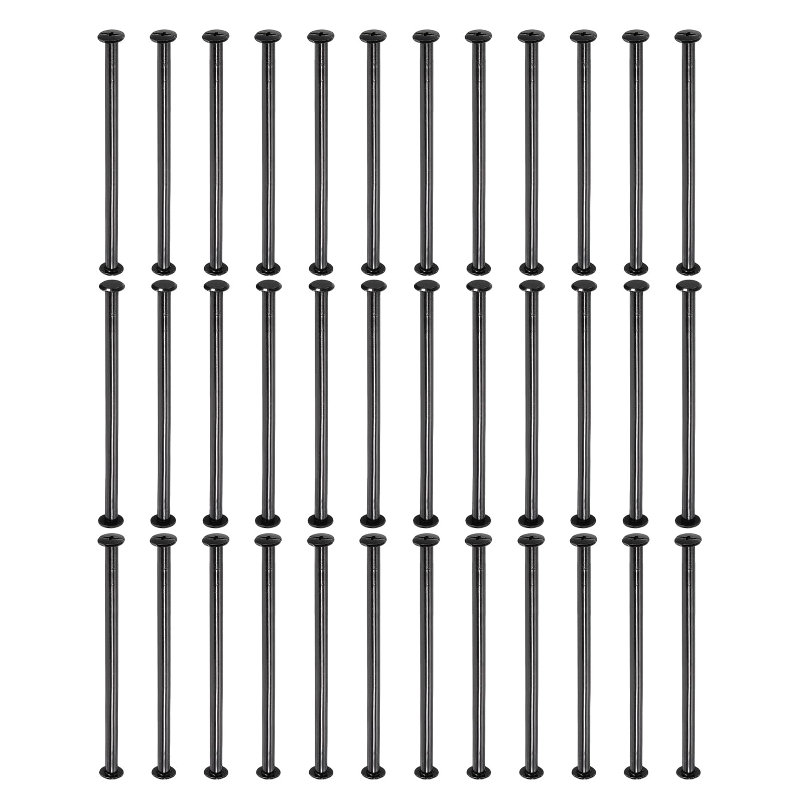 PATIKIL 50 Sets Chicago Screws, 95mm l Chicago Screws Phillips Binding Post Screw Bolts Leather Rivets Fasteners Connectors for Leather Belt Scrapbook Photo Albums, Black